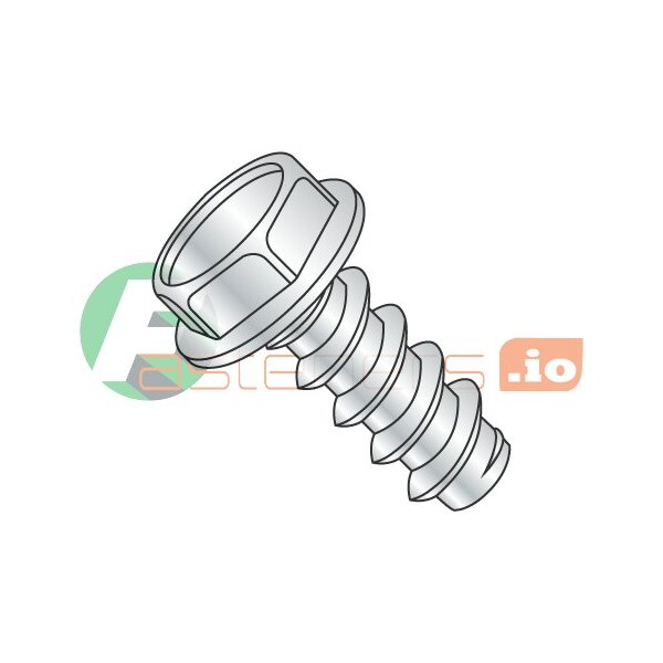 Newport Fasteners Thread Cutting Screw, #8 x 1 in, Zinc Plated Steel Hex Head Hex Drive, 5000 PK 846590 - main